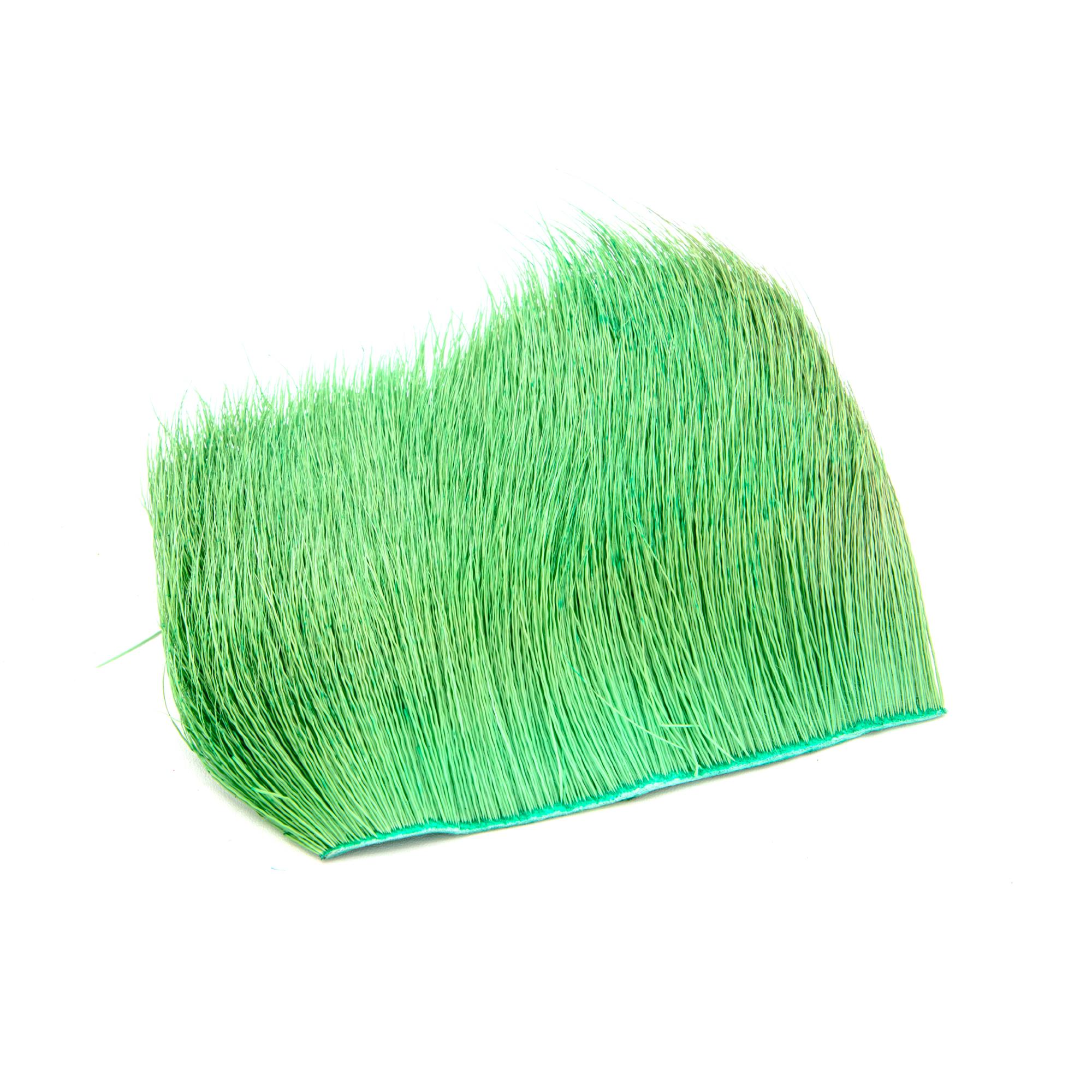Fluorescent green Varner deer belly hair patch for spinning bright topwater flies