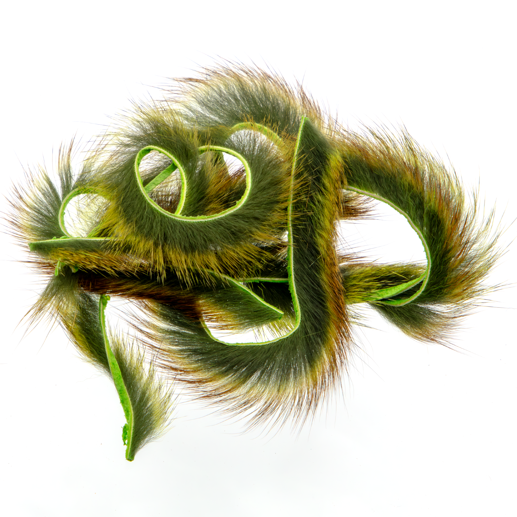 Wapsi Micro Pine Squirrel Zonkers Chartreuse for flashy streamer patterns, attractor flies, and baitfish imitations