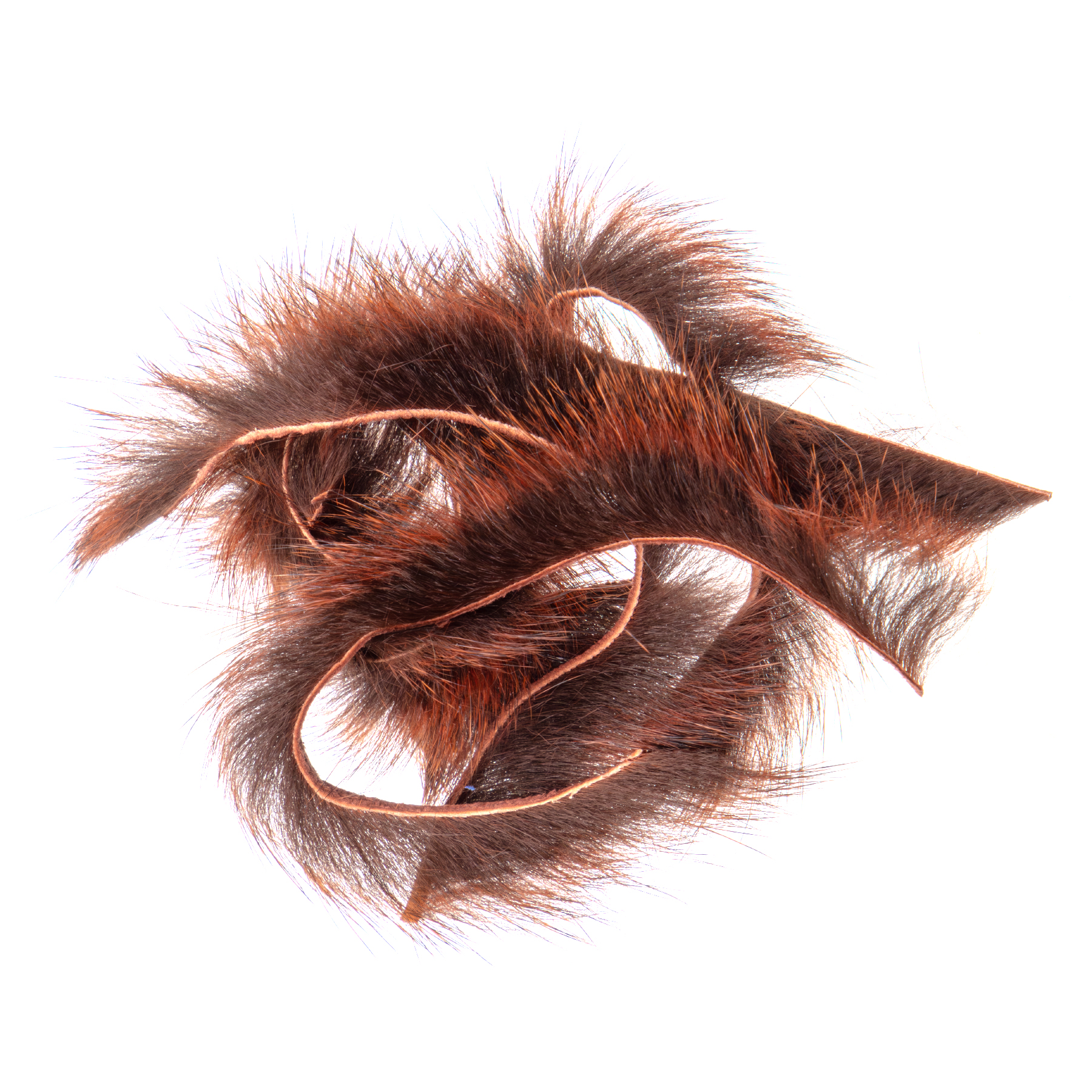 Wapsi Micro Pine Squirrel Zonkers Rust color for crawfish patterns, streamer wings, and trout leech imitations