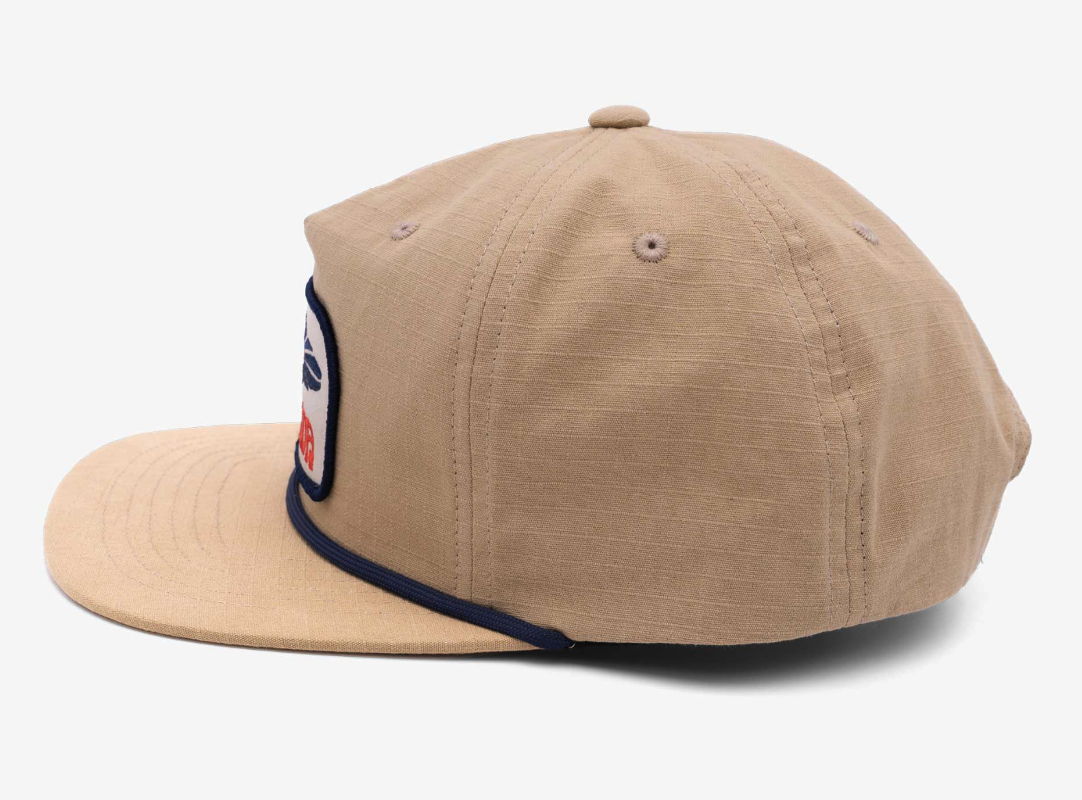 Side profile of Yakoda Mystic Trout Hat in stone color.