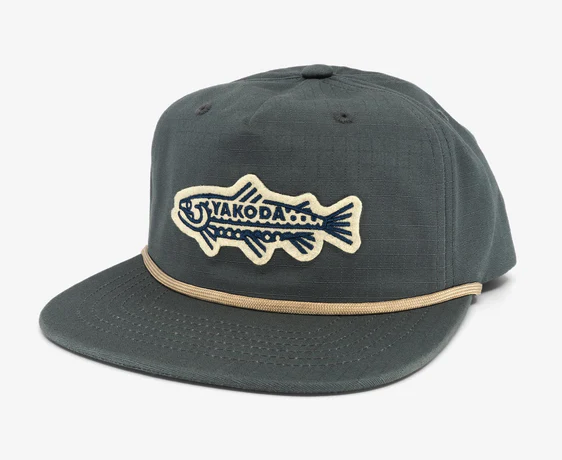 Front angle of Yakoda Trout Logo Hat Steel color