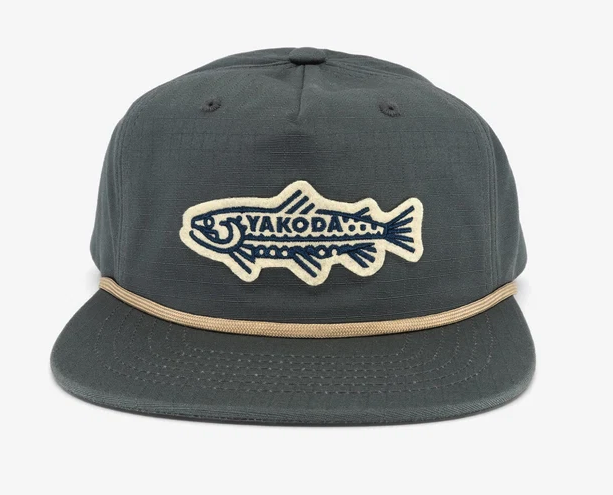 Front of Yakoda Trout Logo Hat Steel color