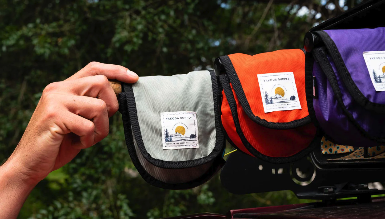 Compact Yakoda reel pouch with adjustable closure.