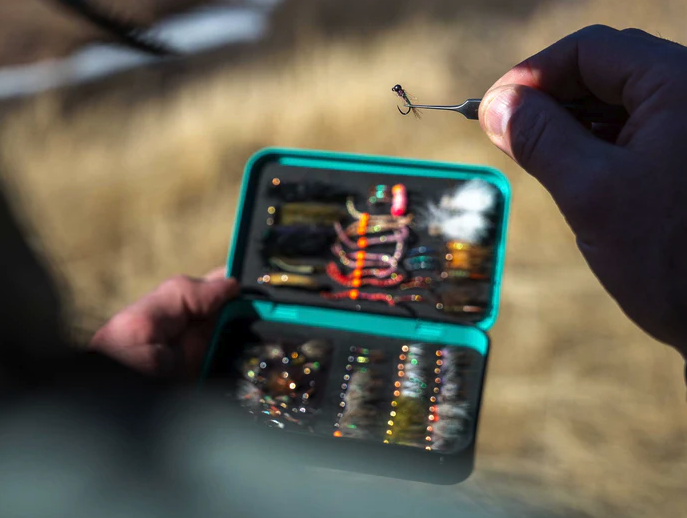 Order fly boxes with tweezers for fly fishing online.