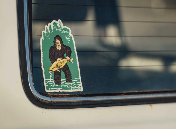 Yakoda Bigfoot Sticker on truck window