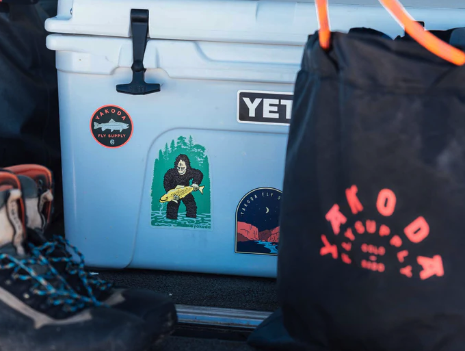 Yakoda Bigfoot Sticker on cooler
