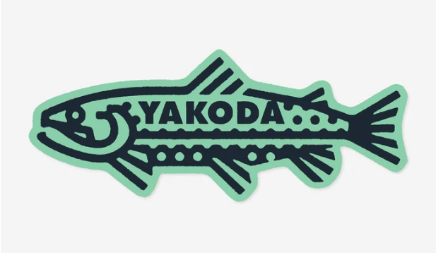 Yakoda Trout Logo Sticker Teal Color
